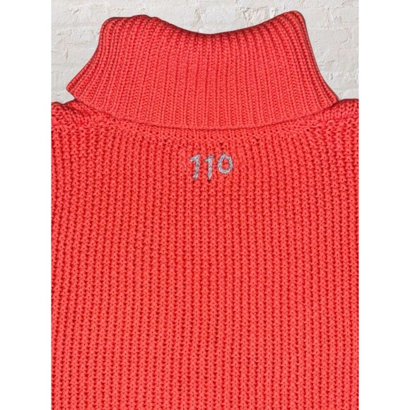 Odd Molly 110 Cable Knit Fisherman Turtleneck Sweater Size 2 Coral Pink Bright - Picture 10 of 12